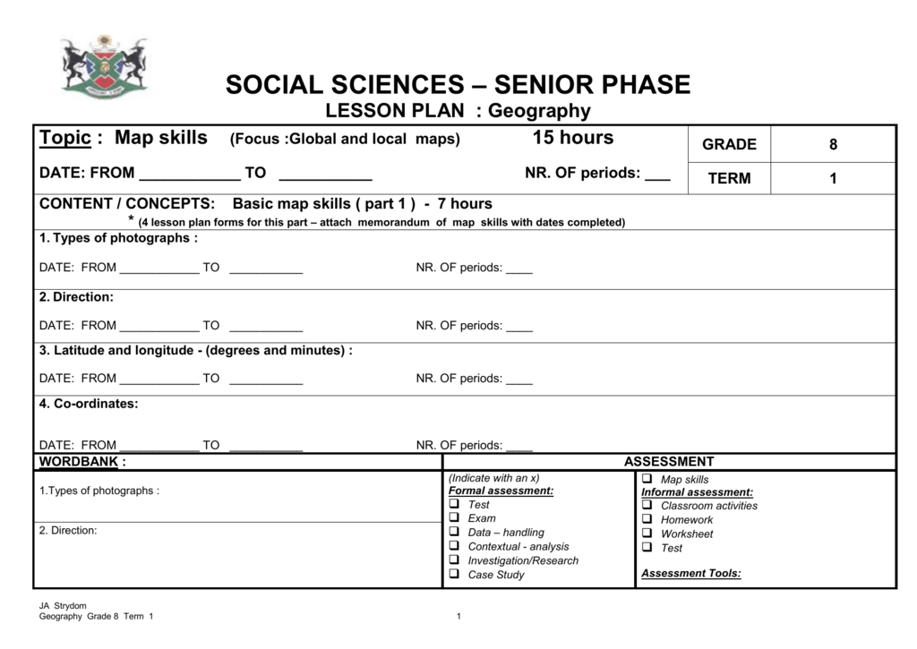 Grade 8 Geography Term 1