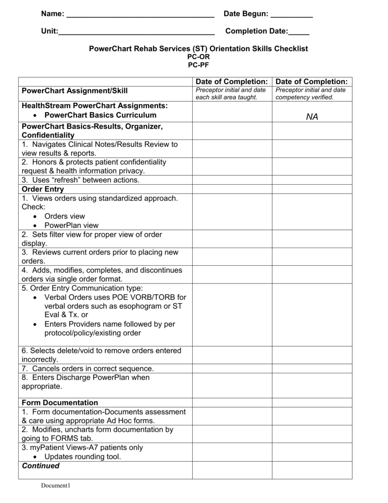 Ascension Agency Rnlpn Orientation Checklist Fill And - vrogue.co