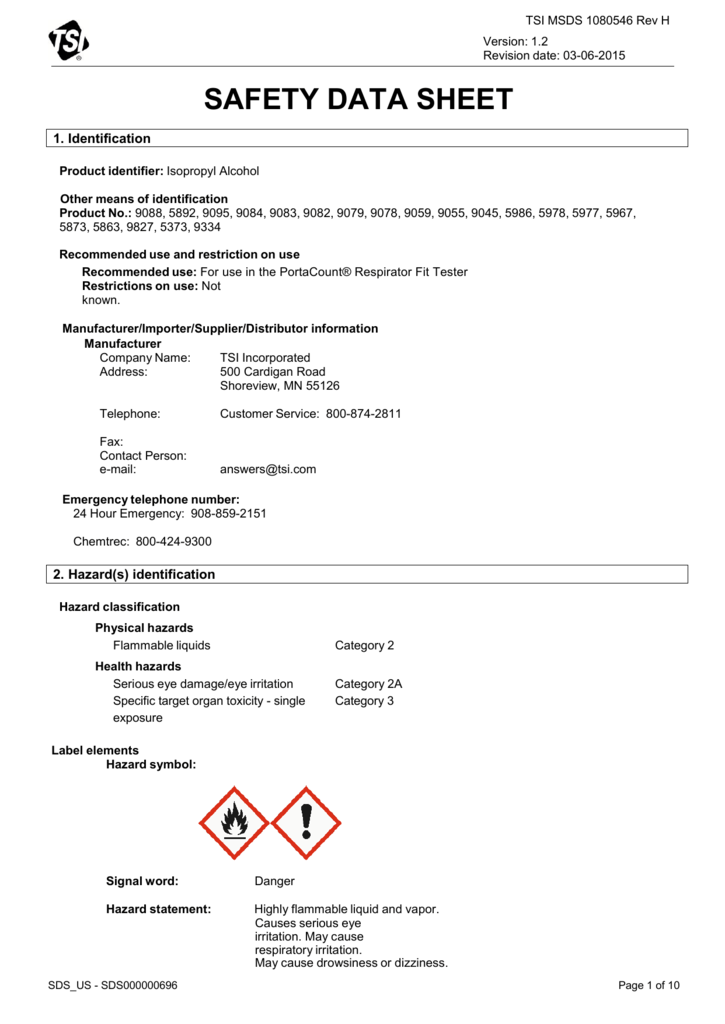 Isopropyl Alcohol Msds | truongquoctesaigon.edu.vn