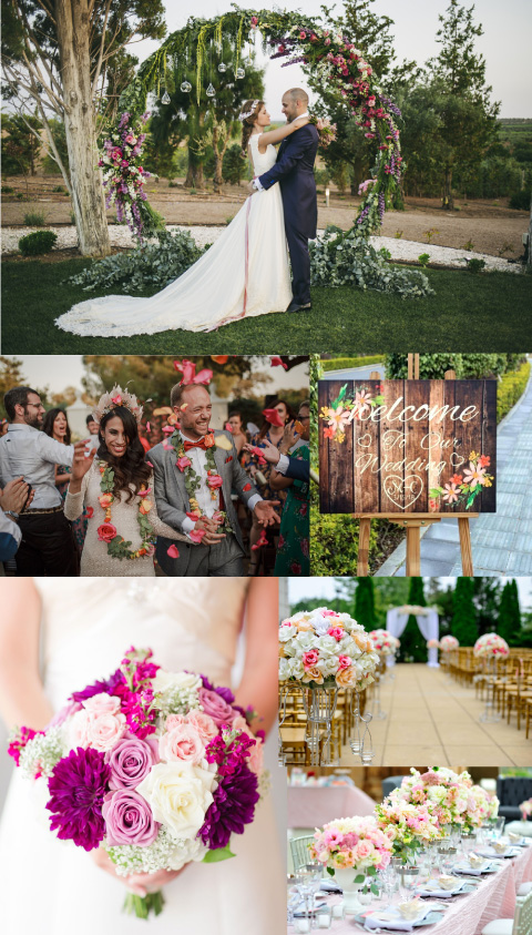 boda con temática floral y organizada en jardín