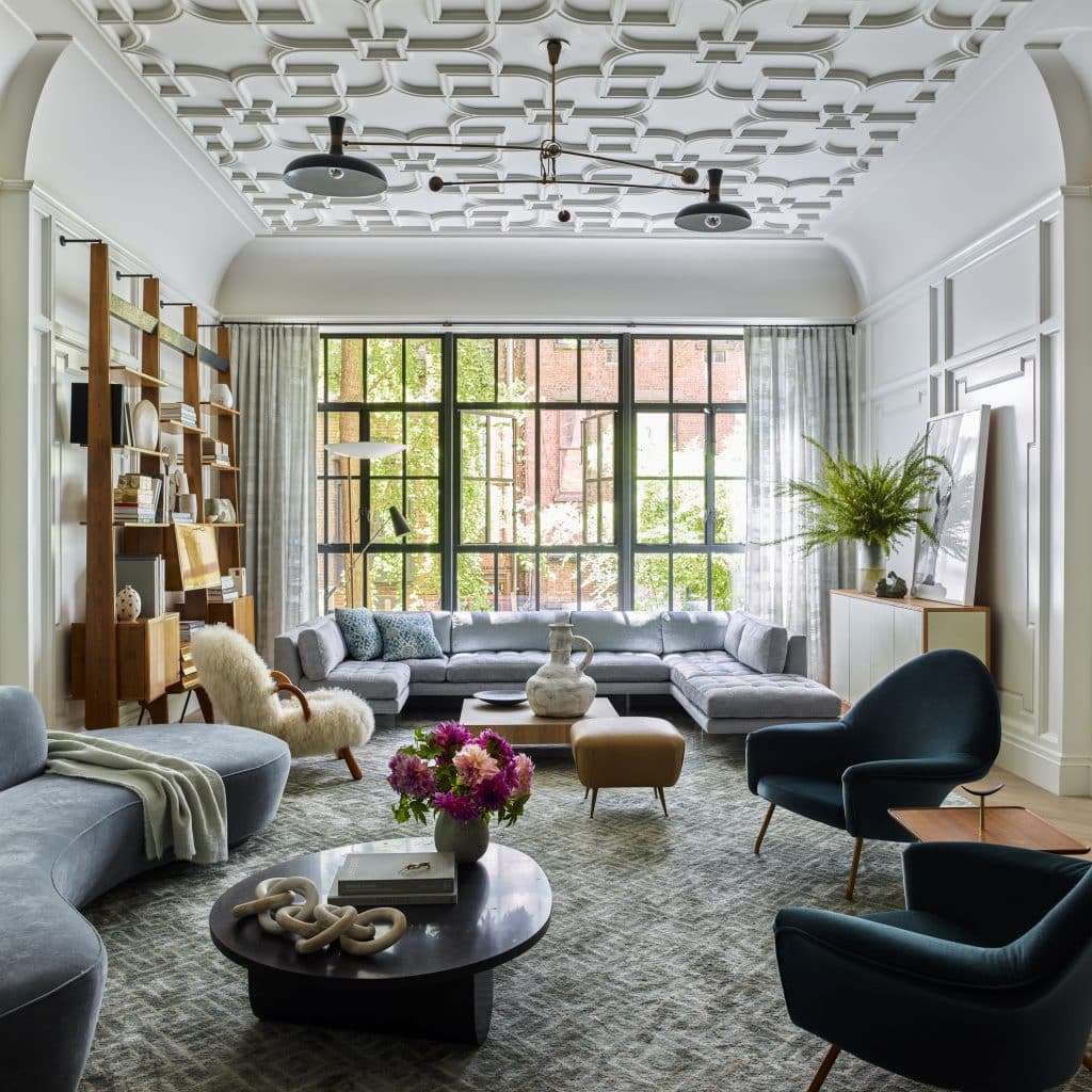 Interior designer Brad Ford West Village townhouse renovation living room