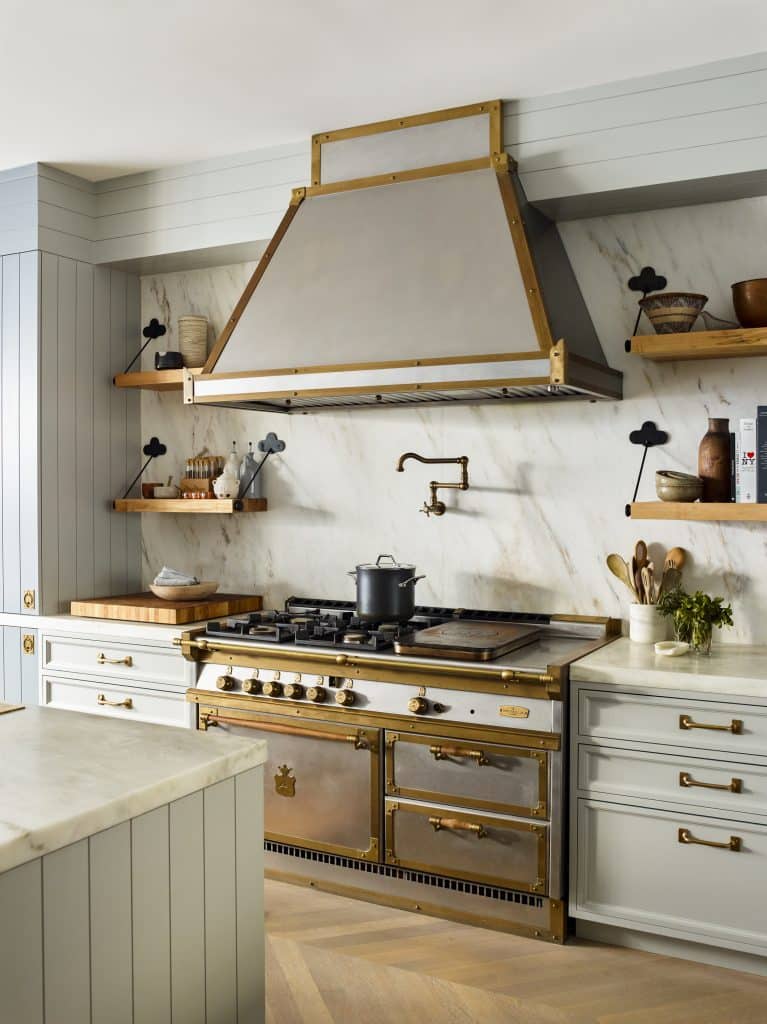 Interior designer Brad Ford West Village townhouse renovation kitchen stove hood