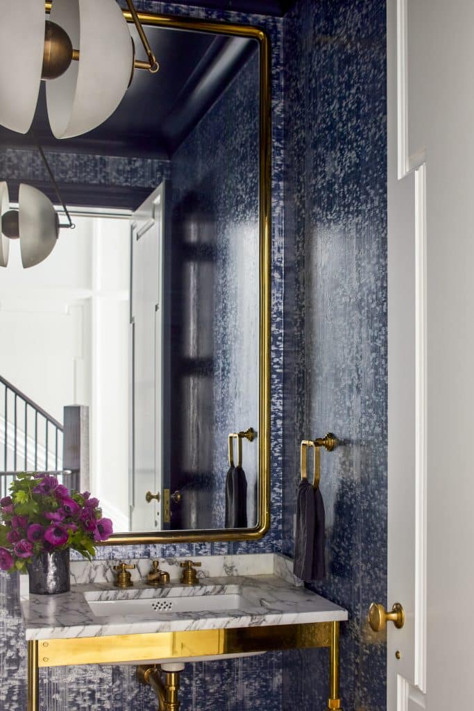 Interior designer Brad Ford West Village townhouse renovation powder room