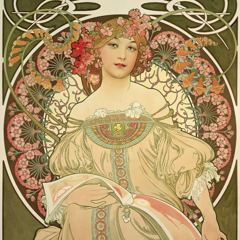 A lithograph by Alphonse Mucha