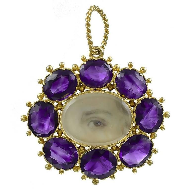 Georgian Gold Lover's Eye Pendant