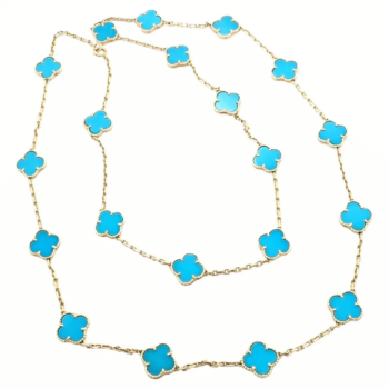 Van Cleef & Arpels alhambra necklace in turquoise