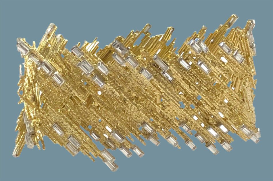 Andrew Grima modernist yellow-gold-and-diamond bracelet, 1960s