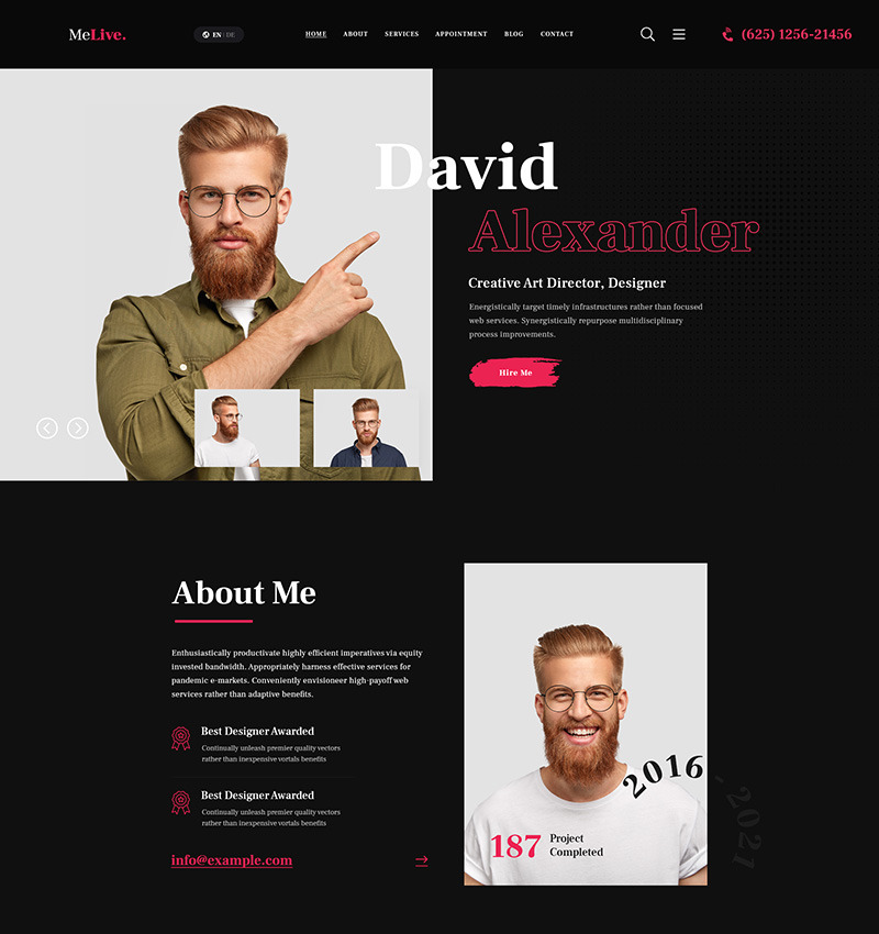 MeLive - Personal Portfolio WordPress Theme - TemplateMonster