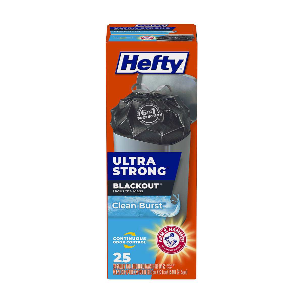 Hefty Ultra Strong Clean Burst Scent Tall Kitchen Drawstring Trash Bags ...