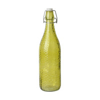 Hammered Pattern Glass Bottle, Yellow