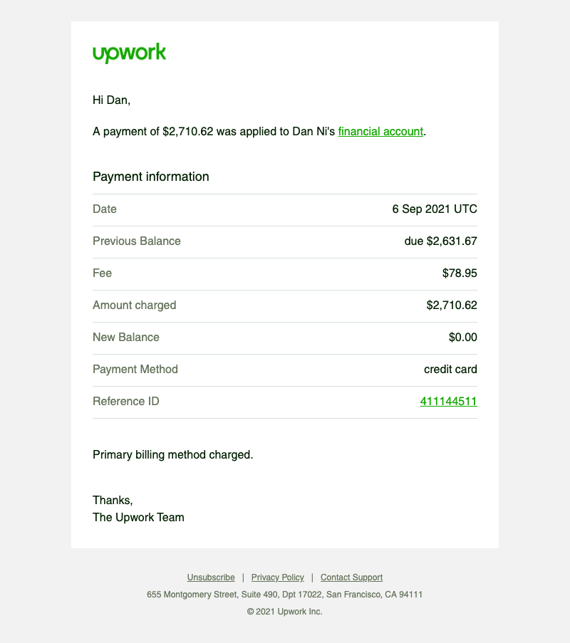 SaaS Email Templates - Payment Received - Thank You!