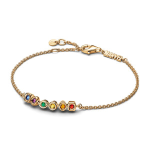 Bratara Marvel Pietrele Infinitului Placare Aur Galben 14K Cristal Multicolor PANDORA