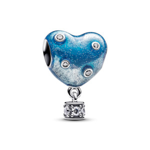 Talisman Balon cu Aer Cald Argint 925 CZ Email Albastru Stralucitor PANDORA