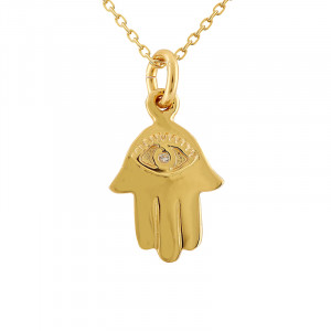 Pandantiv Hamsa cu Lant Argint 925 CZ OLIVESS 