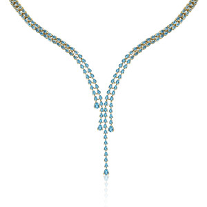 Colier Aur 18k London Blue Topaz DERUVO