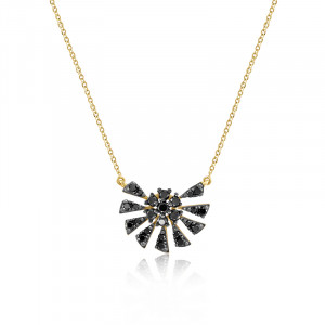 Colier Aur 18k Diamante Negre DERUVO