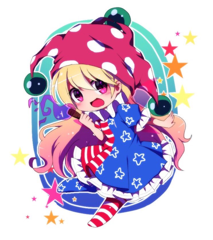 Safebooru - 1girl :d american flag dress blonde hair blush chibi ...