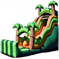 Commercial Grade Inflatable Tropical Wavy Double Drop Water Slide