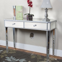 Mirrored Console Table Vanity Desk Mirror Glam 2 Drawers Home Furniture