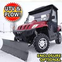 500cc UTV With Snow Plow ATV Utility Vehicle Ranch Pony Snow Blaster