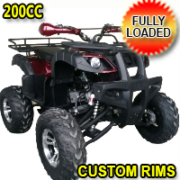 200cc Elite Plus ATV Fully Loaded Fully Automatic w/Chrome Rims & Reverse! UT-200