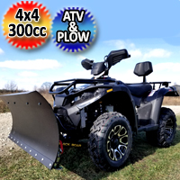 MSA 300cc 4x4 ATV With Snow Plow - Utility Style Vehicle Four Wheel Drive