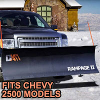 Chevy 2500 Snow Plow - Brand New 82" x 19" DK2 RAMPAGE II Electric Snow Plow