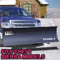 Chevy Sierra Snow Plows - Brand New 84" x 22" DK2 STORM II Electric Snow Plow