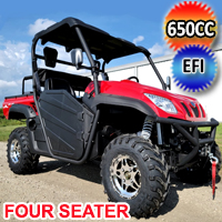 650cc 4x4 UTV 4 Seater Golf Cart Contender Edition Utility Vehicle EFI W/Upgraded Rims & Rear Seat - Comrade 650