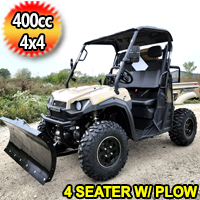 400cc 4x4 UTV 4 Seater With Snow Plow T-BOSS 410 Gas Golf Cart ATV Utility Vehicle 2 Seater 25.5HP 2WD/4WD With Dump Bed