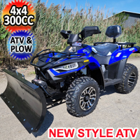 New Style MSA 300cc 4x4 ATV With Snow Plow UTV - Utility Style Vehicle Four Wheel Drive - Blue