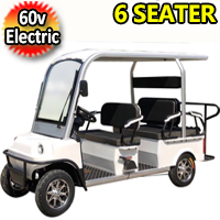 6 Seater Electric Golf Cart Limo LSV Low Speed Vehicle Six Passenger - 60v Skyline Transporter