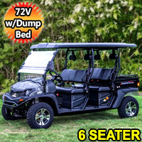 Trailmaster 72 Volt Electric Golf Cart 4 Seater with Rear Flip Seat & Extended Roof