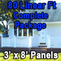 Brand New 80 Feet White PVC Deck Porch Railing Complete Package