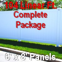 Brand New 6' x 104' Semi Private PVC Fence Complete Package