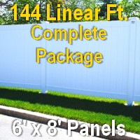 Brand New 6' x 144' Semi Private PVC Fence Complete Package