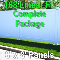 Brand New 6' x 8' Private PVC Fence Complete Package