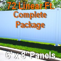 Brand New 6' x 72' Semi Private PVC Fence Complete Package