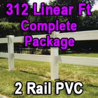 Brand New 312 Feet PVC 2 Rail Post and Rail Fence Complete Package