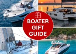 Discover the perfect boater gifts: yachts sailing at sunset and on open seas. Boater Gift Guide.