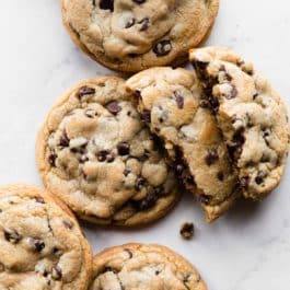 6 giant chocolate chip cookies