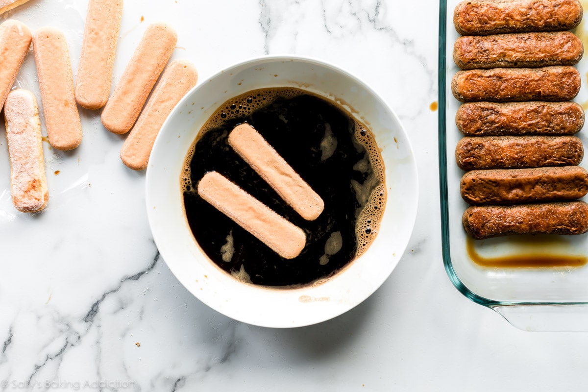 espresso soaked ladyfingers