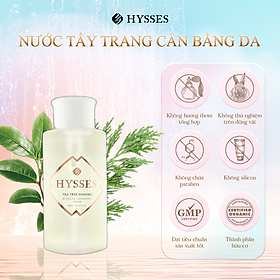 Nước Cân Bằng Hysses Micellar Cleansing Toner Làm Sạch Sâu Cặn Trang Điểm Và Bụi Bẩn, Giảm Mụn Trứng Cá, Làm Dịu Da Và Vết Đỏ Với Tinh Dầu Tràm Trà - Gỗ Hinoki Hữu Cơ Tự Nhiên