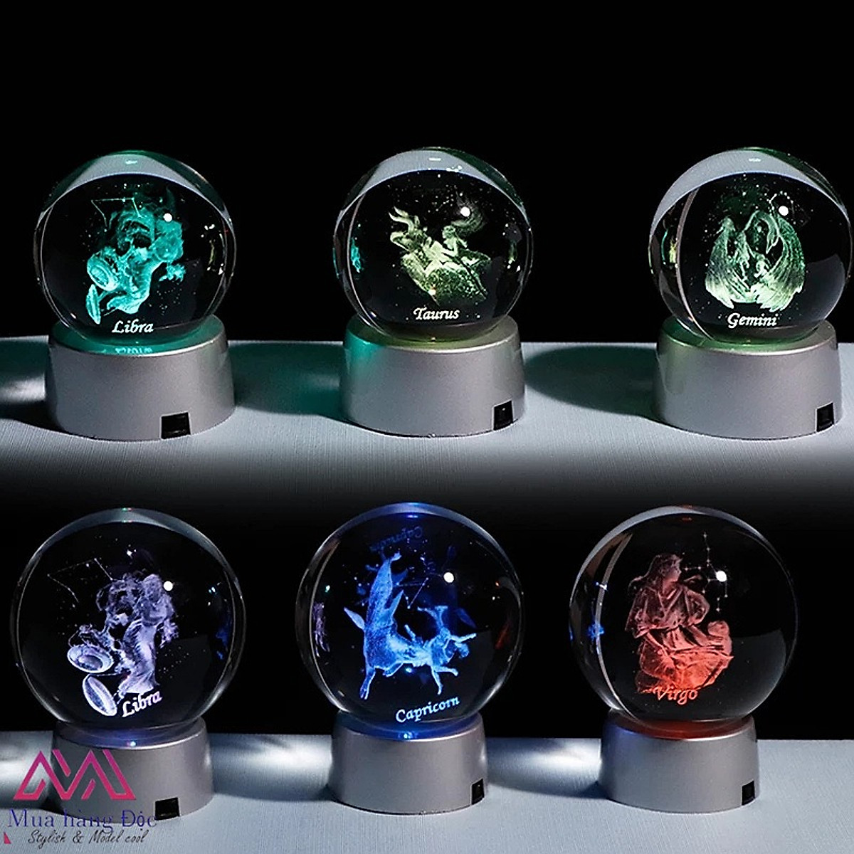 Quả Cầu Pha Lê Capricorn Crystal Ball 3D LED Cung Ma Kết 6cm - Quả ...