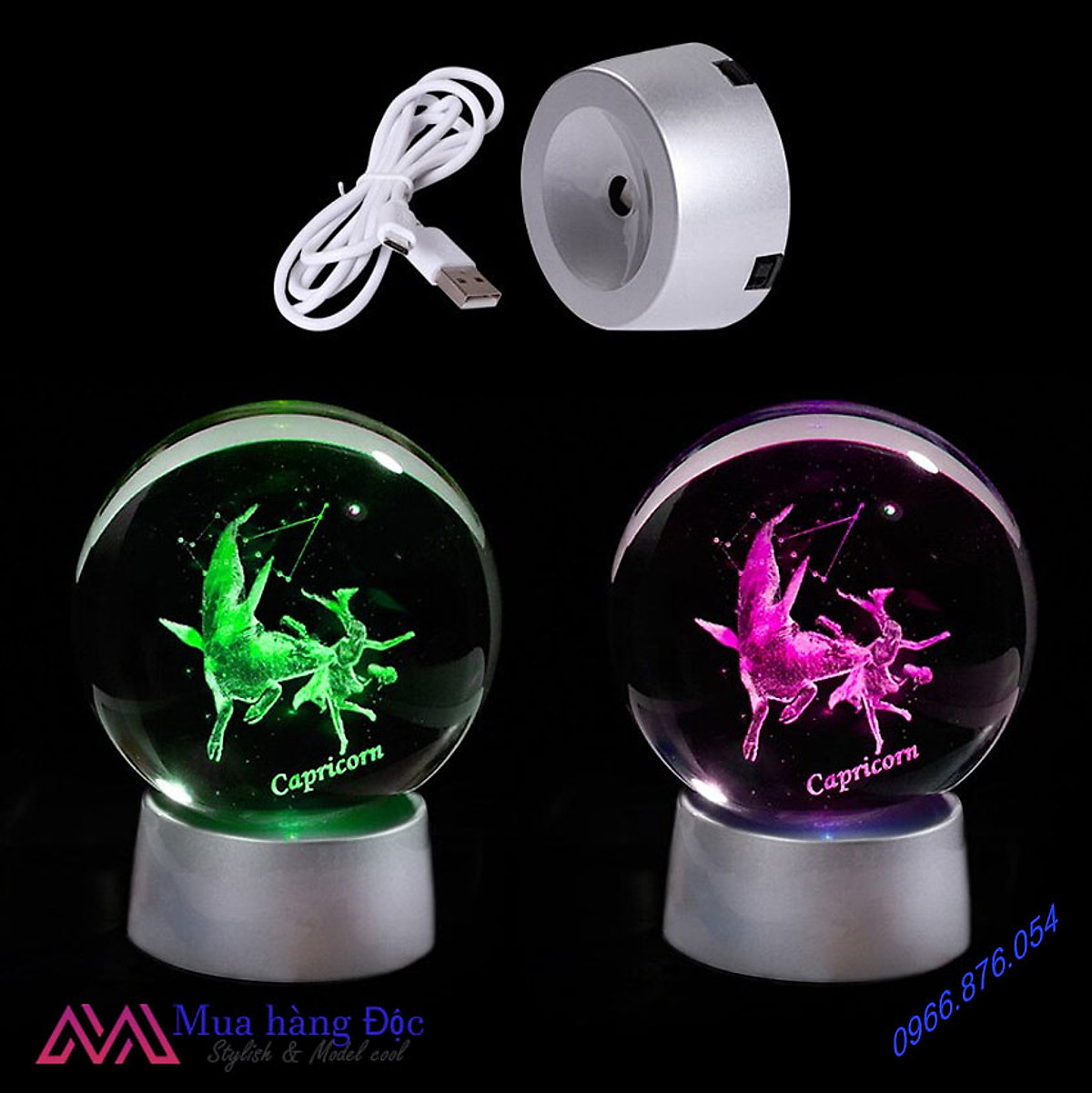 Quả Cầu Pha Lê Capricorn Crystal Ball 3D LED Cung Ma Kết 6cm - Quả ...