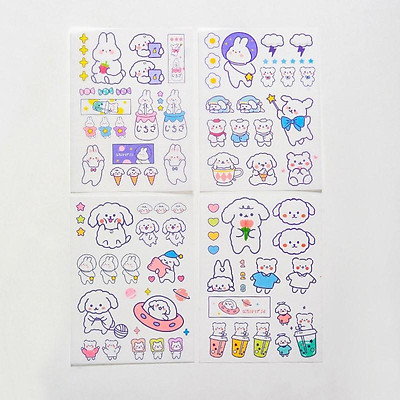 Mua Set 4 Tấm Sticker Xinh Dễ Thương Hình Dán Cute Stickers Trang ...