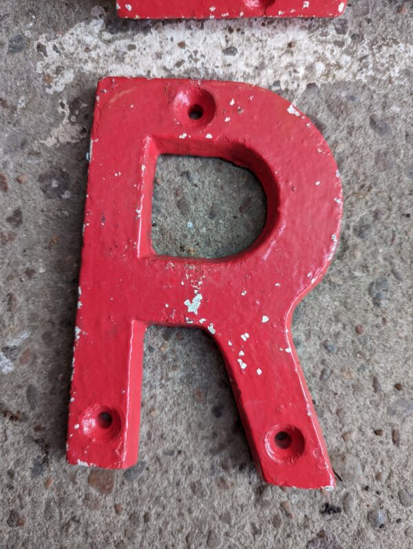 Red, Cast Iron, Letters - Image 4