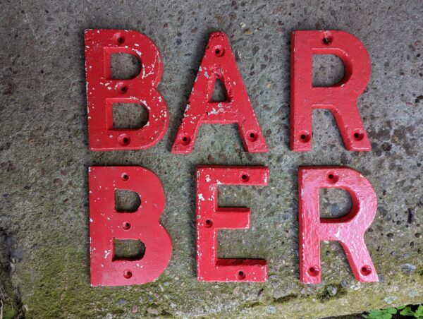 Red, Cast Iron, Letters