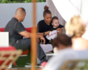 Janet Jackson feeds baby son Eissa in Miami Beach, Florida