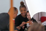 Janet Jackson feeds baby son Eissa in Miami Beach, Florida